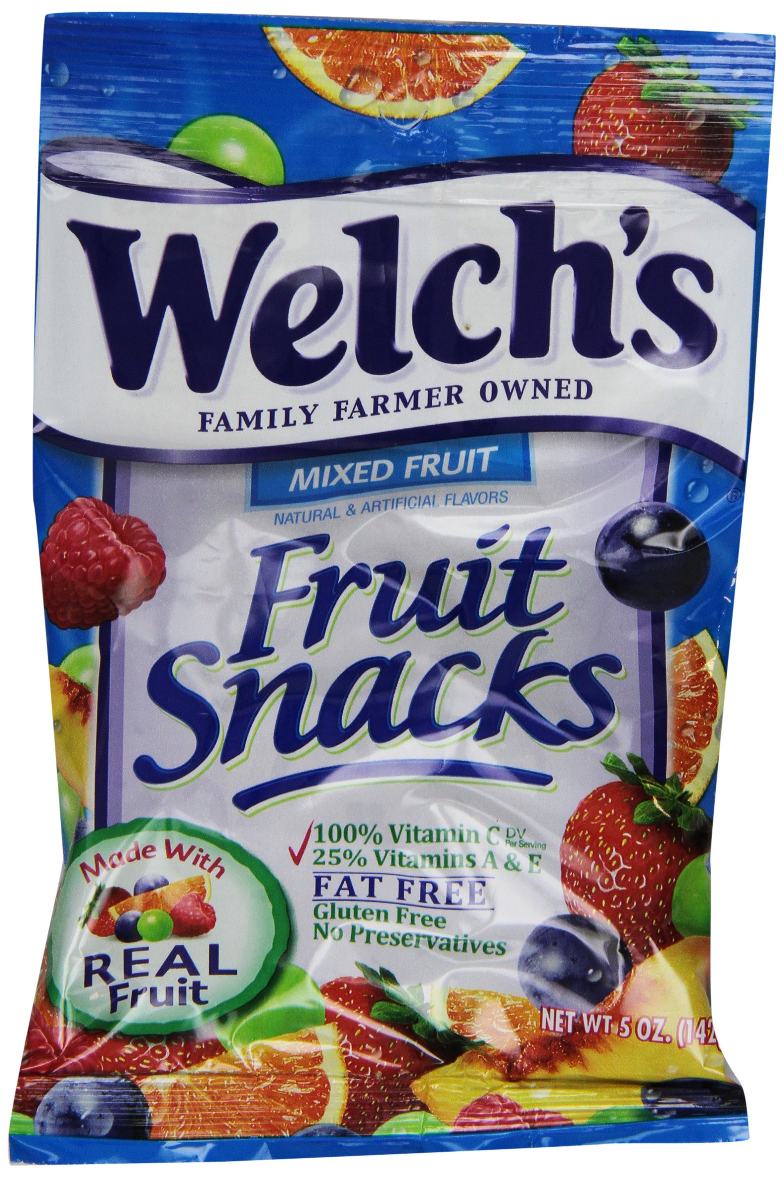 Welch's Fruit Snacks, Berries 'N Cherries, 5Ounce Bags (Pack of 12)