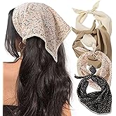 HBselect 4PCS Bandanas for Women Valentine's Day Gifts Head Bands Tie-Back Triangle Head Scarf Head Kerchief for Girls