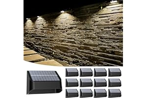 Yivsen Solar Fence Lights Outdoor 12 Pack, RGB 8 Colors Deck Lights Fence Solar Lights, Solar Step Lights Waterproof Led Solar Lights for Outside Stairs, Backyard, Patio, Pool, Railing and Wall