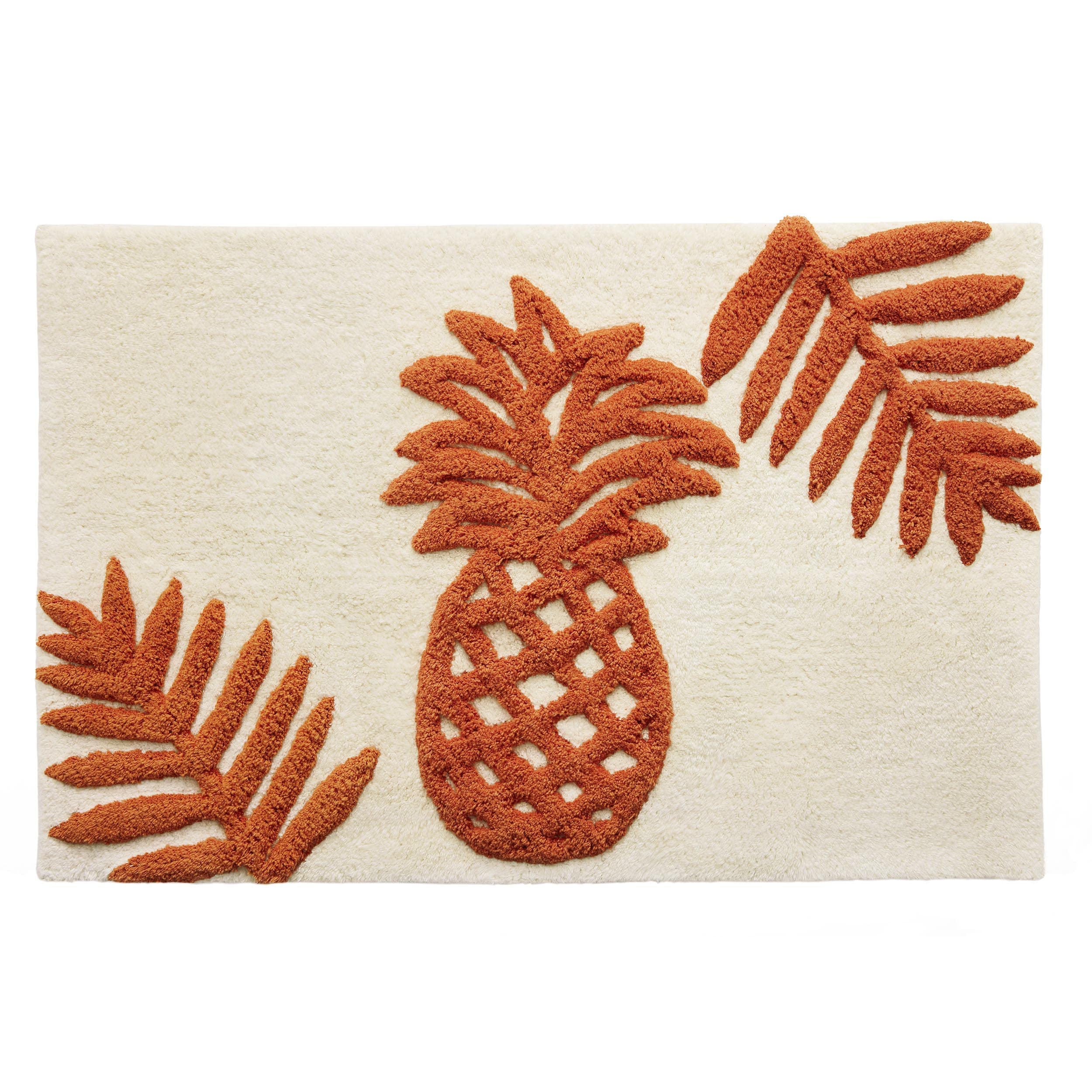 Tommy Bahama - Bathroom Rug, Cotton Bath Mat, Highly Absorbent Bathroom Decor (Batik Pineapple Orange, 20" x 30")