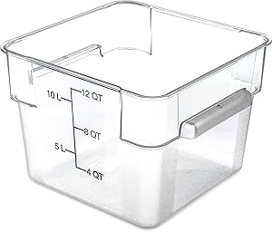Carlisle 10724AF07 StorPlus Square Container Only, Polycarbonate, 12 Quart, Purple