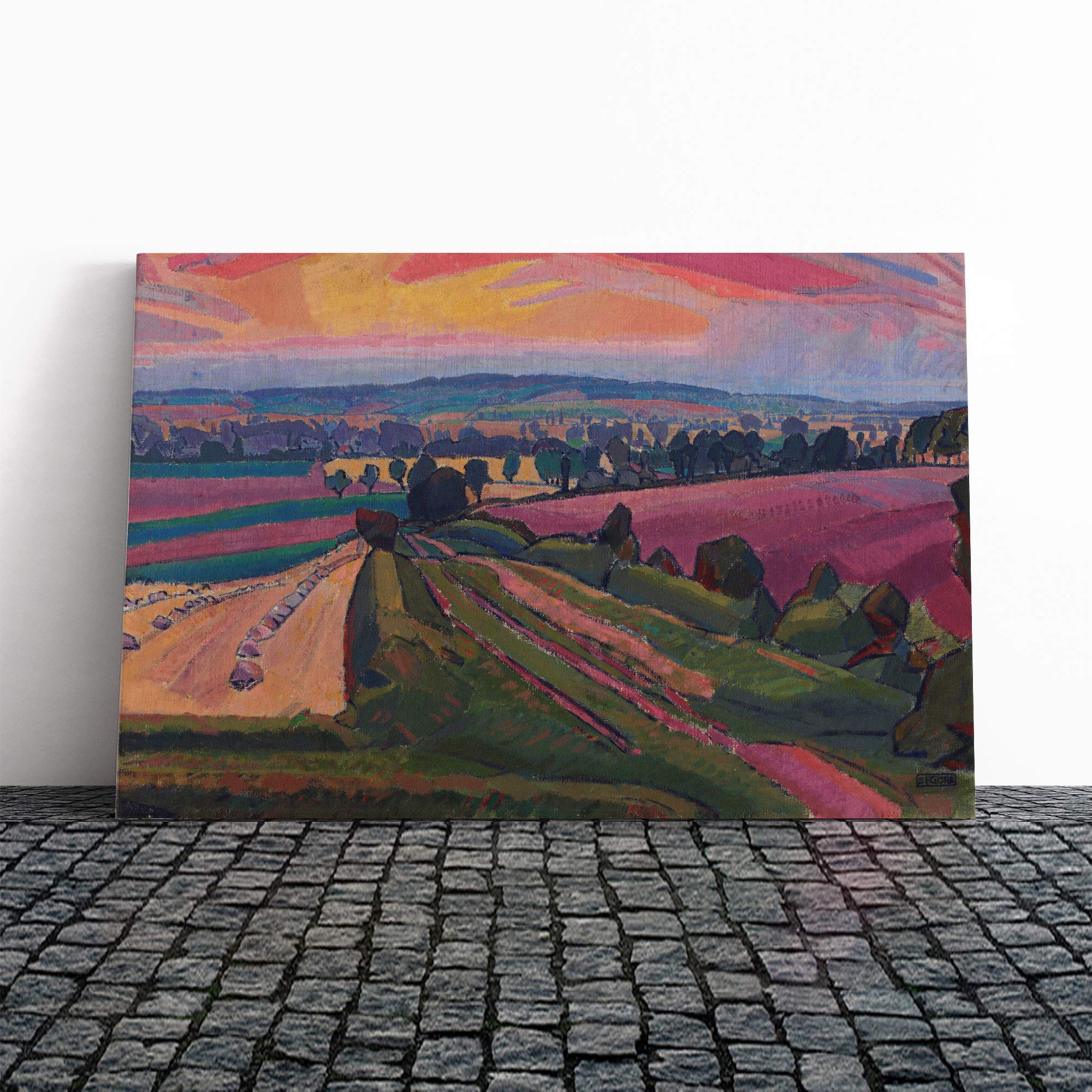 Spencer Gore The Icknield Way Canvas Print | Gallery Wrapped 30mm Frame Wall Art | 20x14 inches | Ready to Hang | Modern Picture | Living Room Bedroom Lounge Office