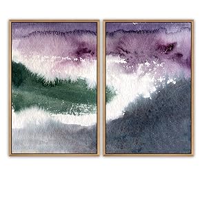 SIGNWIN Framed Canvas Print Wall Art Purple, Green...