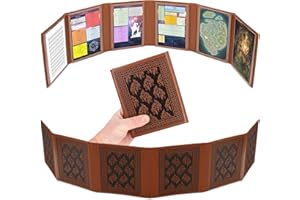 CASEMATIX Miniature DM Screen - 6-Panel Faux Leather Mini Dungeon Master Screen for TTRPGs, Compact DND DM Screen for Better 