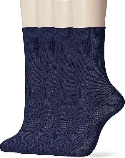 Amazon 癒足 癒足 日本製4足セット 婦人綿100 リブクルー 990 レディース インク 日本 23cm 日本サイズm相当 ソックス 通販