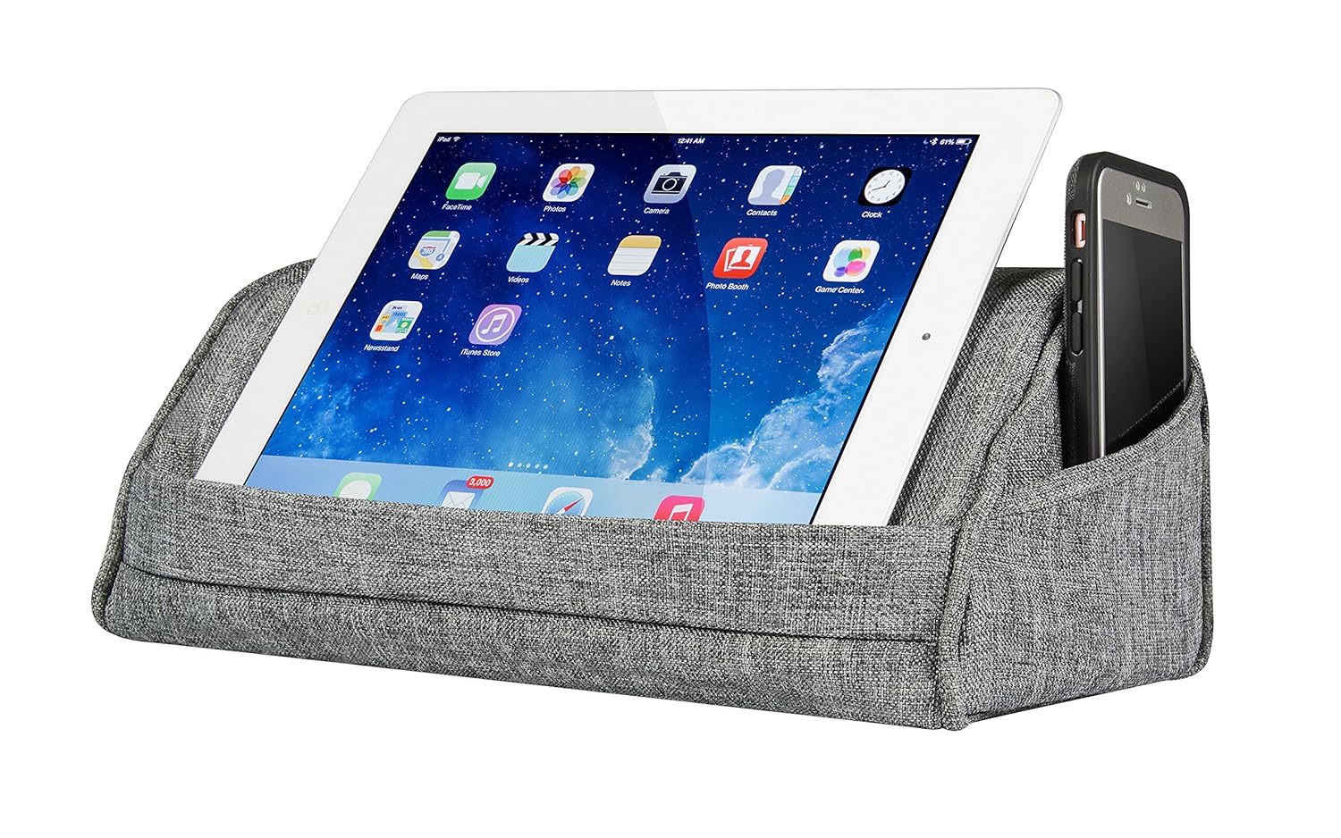 LapGear Executive Tablet Pillow, Tablet Stand Gray Linen