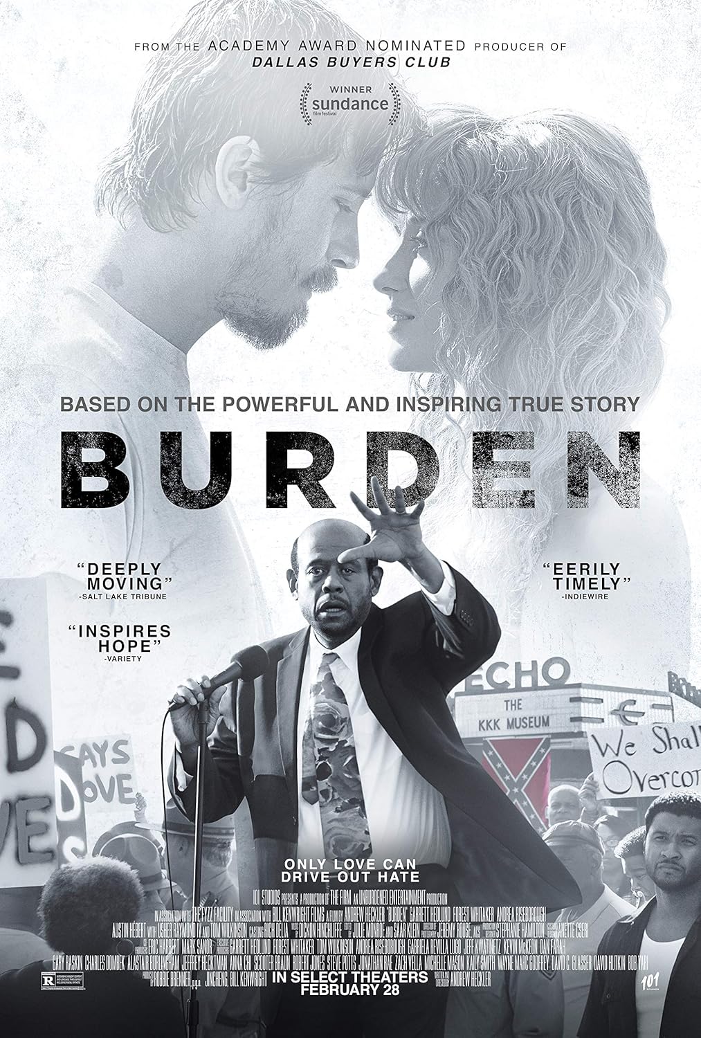 Movie Poster Burden (2020) 13 in x 19 in Poster Flyer Borderless + Free 1 Tile Magnet