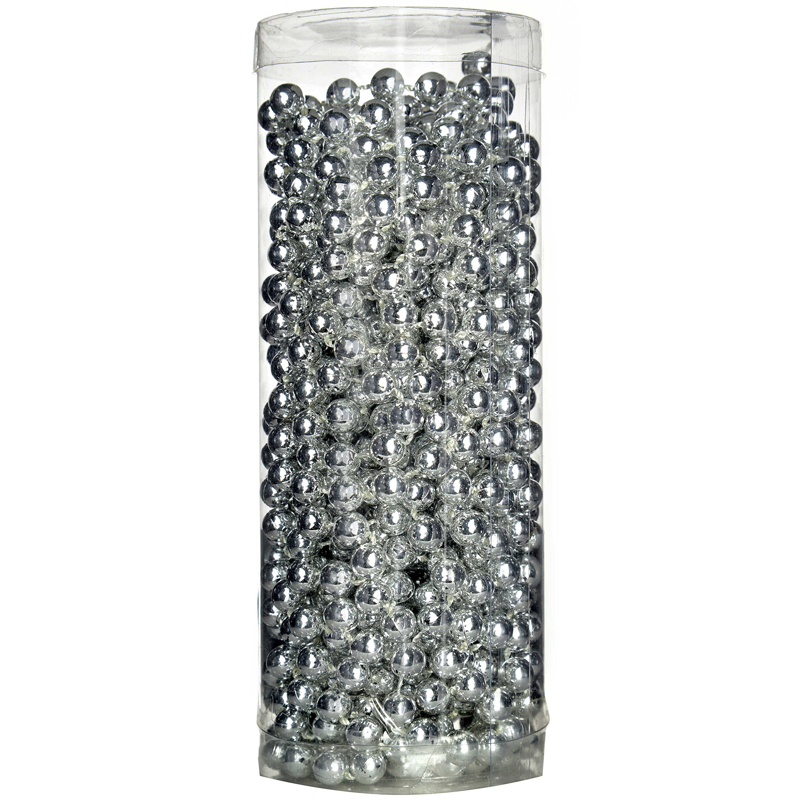 WeRChristmas Plastic Shiny Bead Chain Christmas Tree Decoration, 7.2 m - Silver