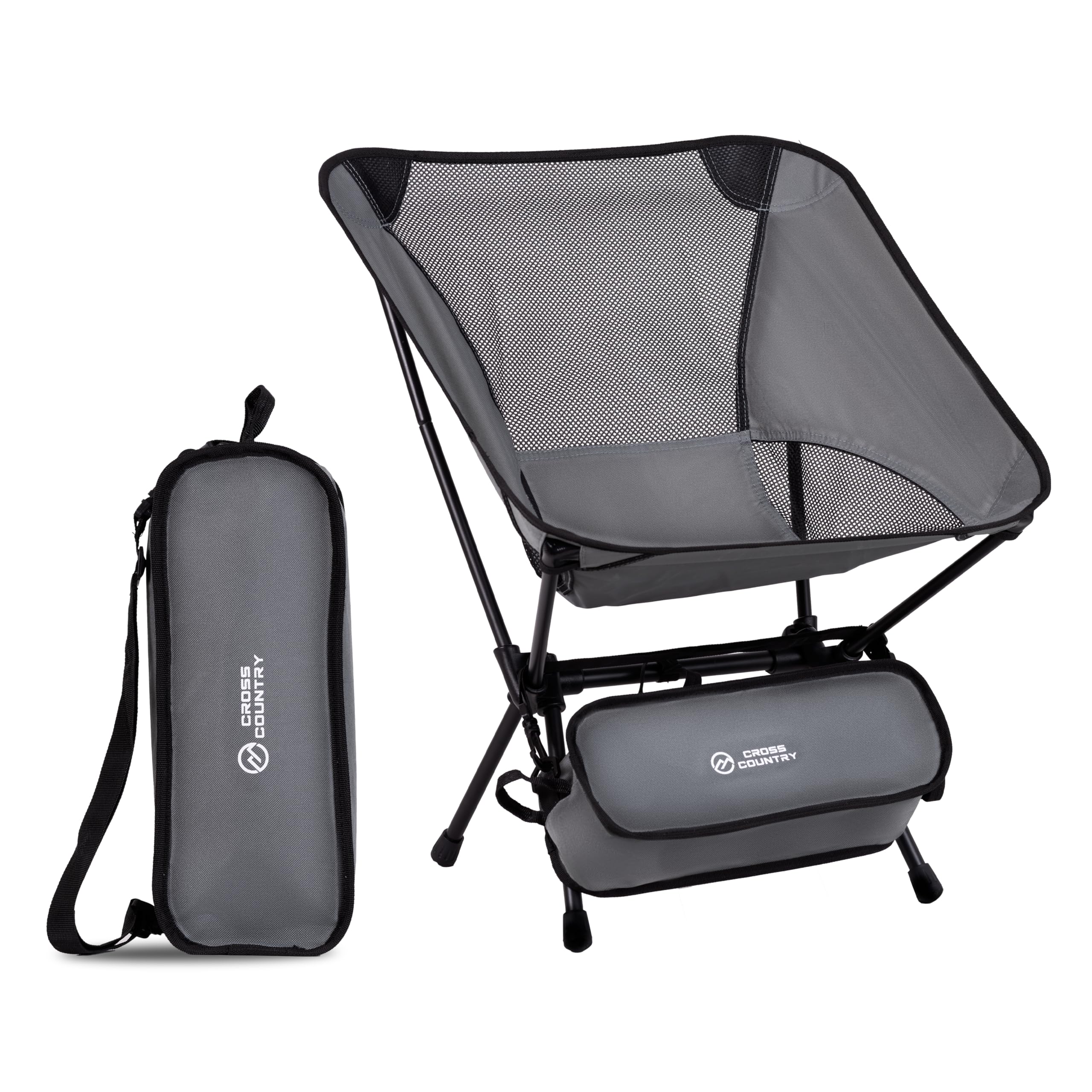 CROSS COUNTRY Lightweight Portable & Collapsible Outdoor Chair | Sturdy Beach Chair for Adults with Storage Bag for Camping, Travel & Hiking