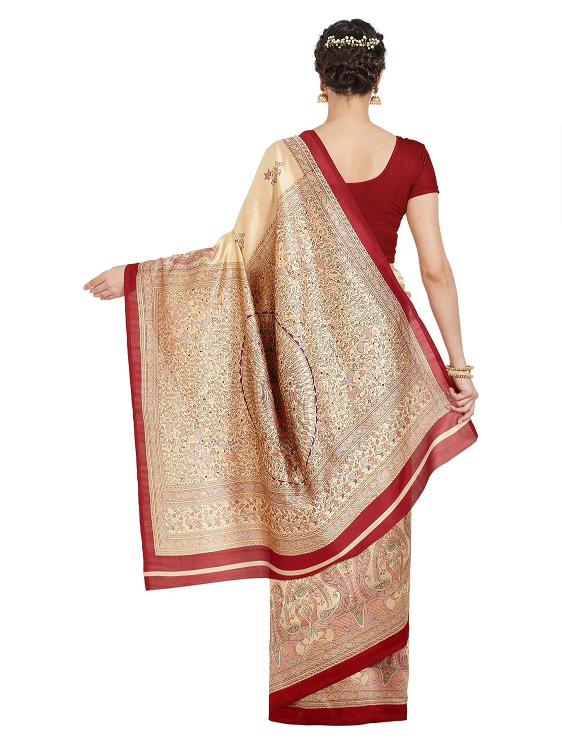 oomph! art silk saree with blouse piece