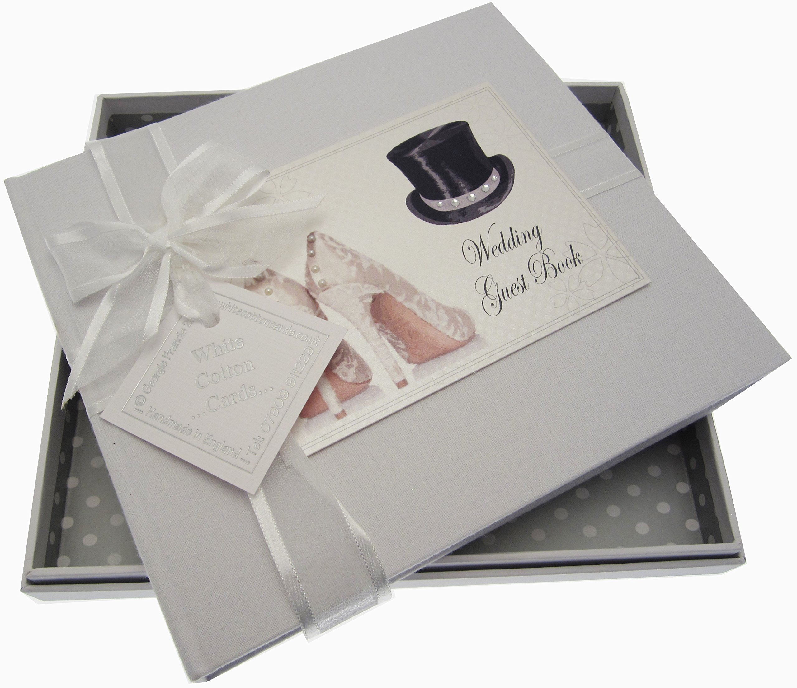 White Cotton Cards Wedding Day Guest Book (Top Hat/Shoes)