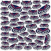 Florida Atlantic University Primary Logo Vinyl Sticker Pack – 50 Waterproof FAU Owls Head Decals for Laptop, Water Bottle, Tablet, Car, Skateboard & More – Officially Licensed Variety Set