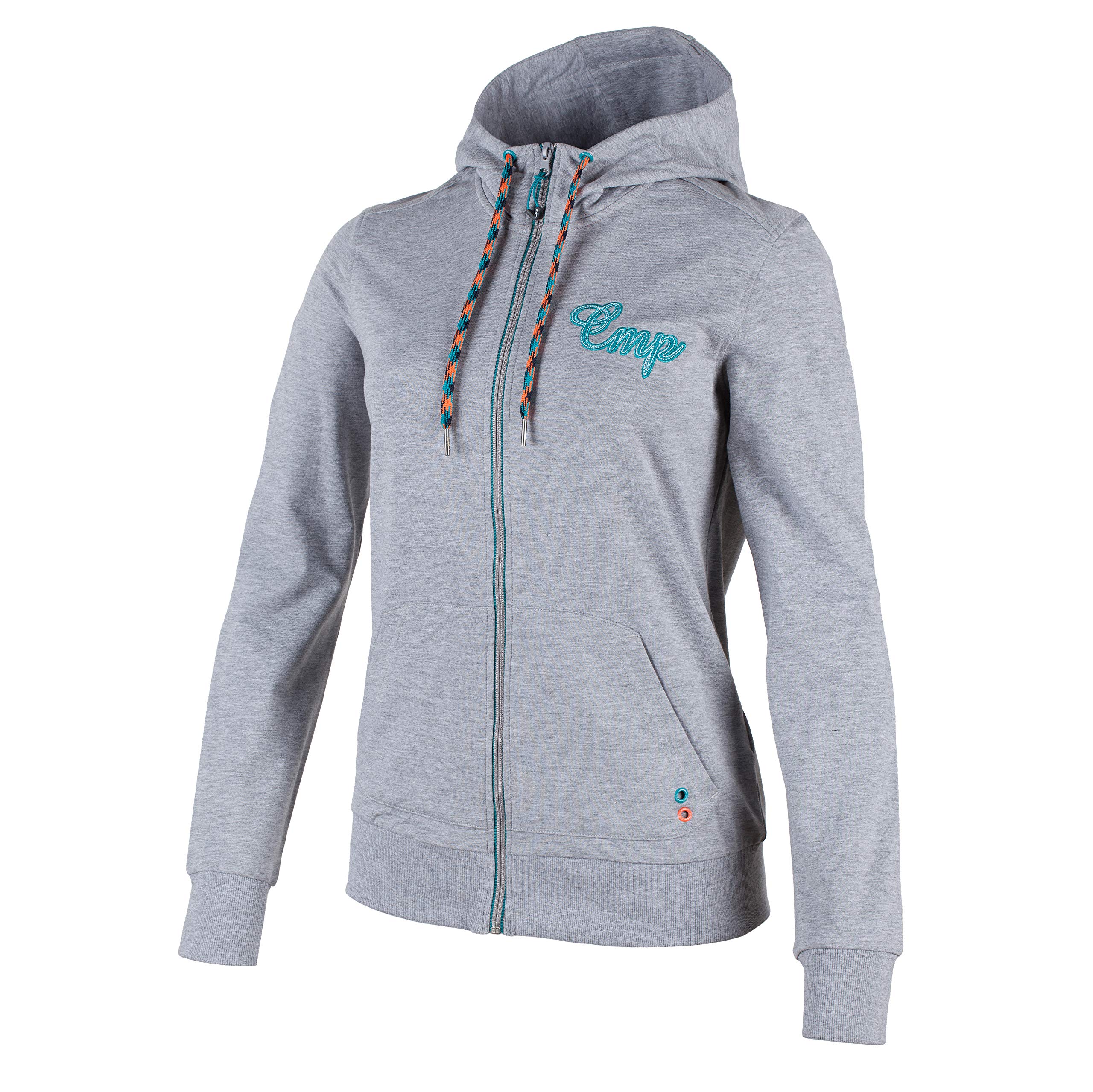 CMP Women’s jogging top with hood, Womens, Jogging Jacke mit Kapuze, Grigio M.