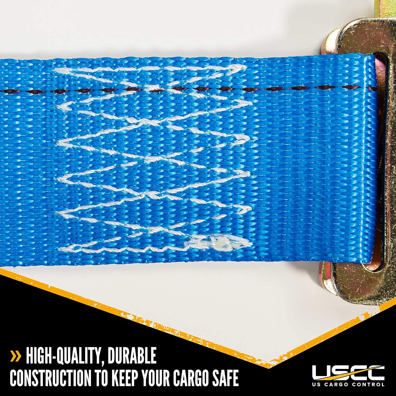 US Cargo Control 2 Inch x 20 Foot Blue E Track Ratchet Strap with Spring E-Fittings 10 Pack - Ratchet Tie Downs - 