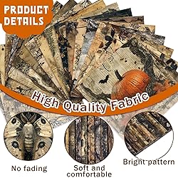 HunnmingRe 20 Pcs 10''x10'' Halloween Quilting