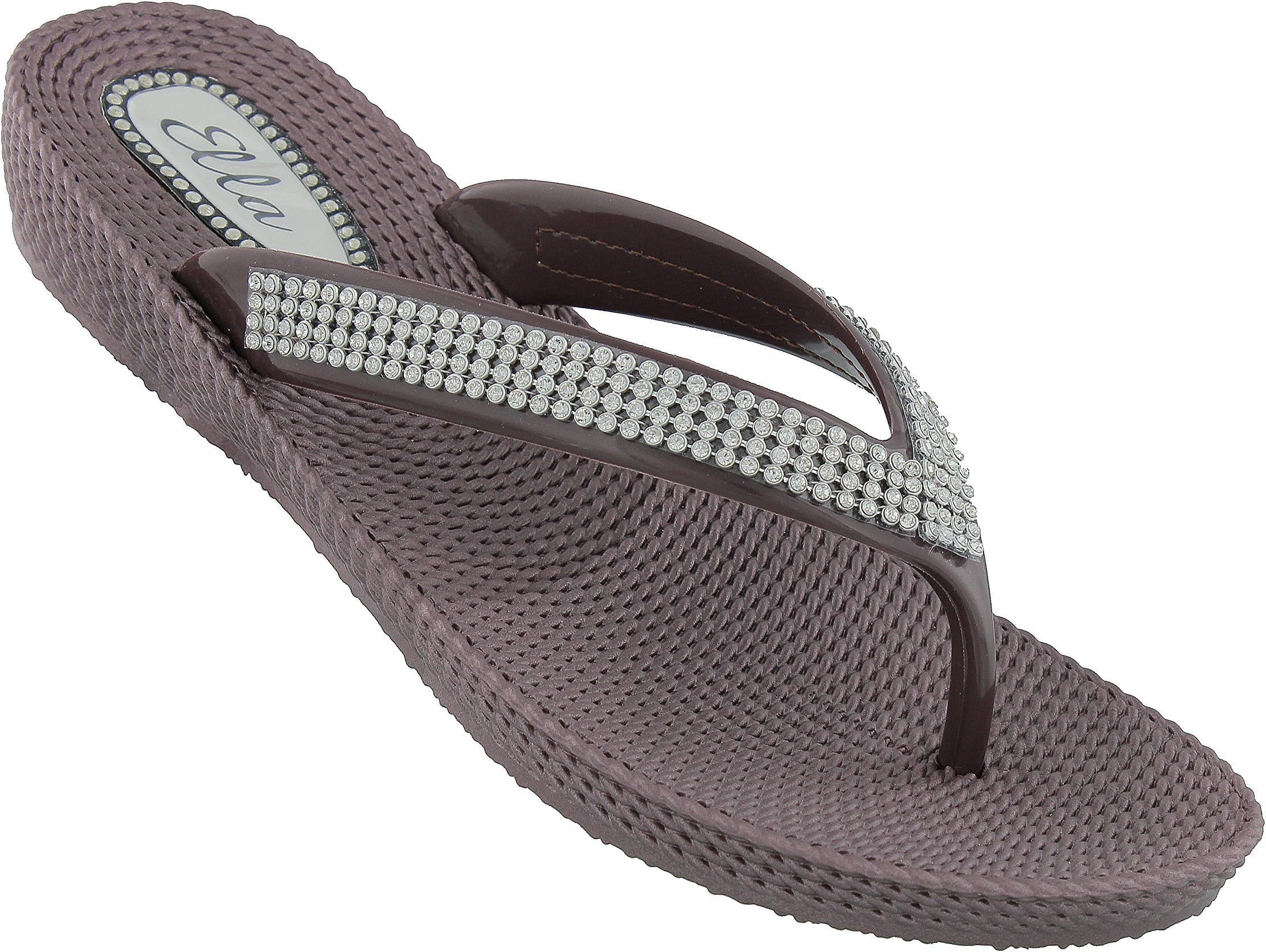 ella Womens S1 Low Wedge Toe Post Flip Flop Sandals in a Choice of Colours