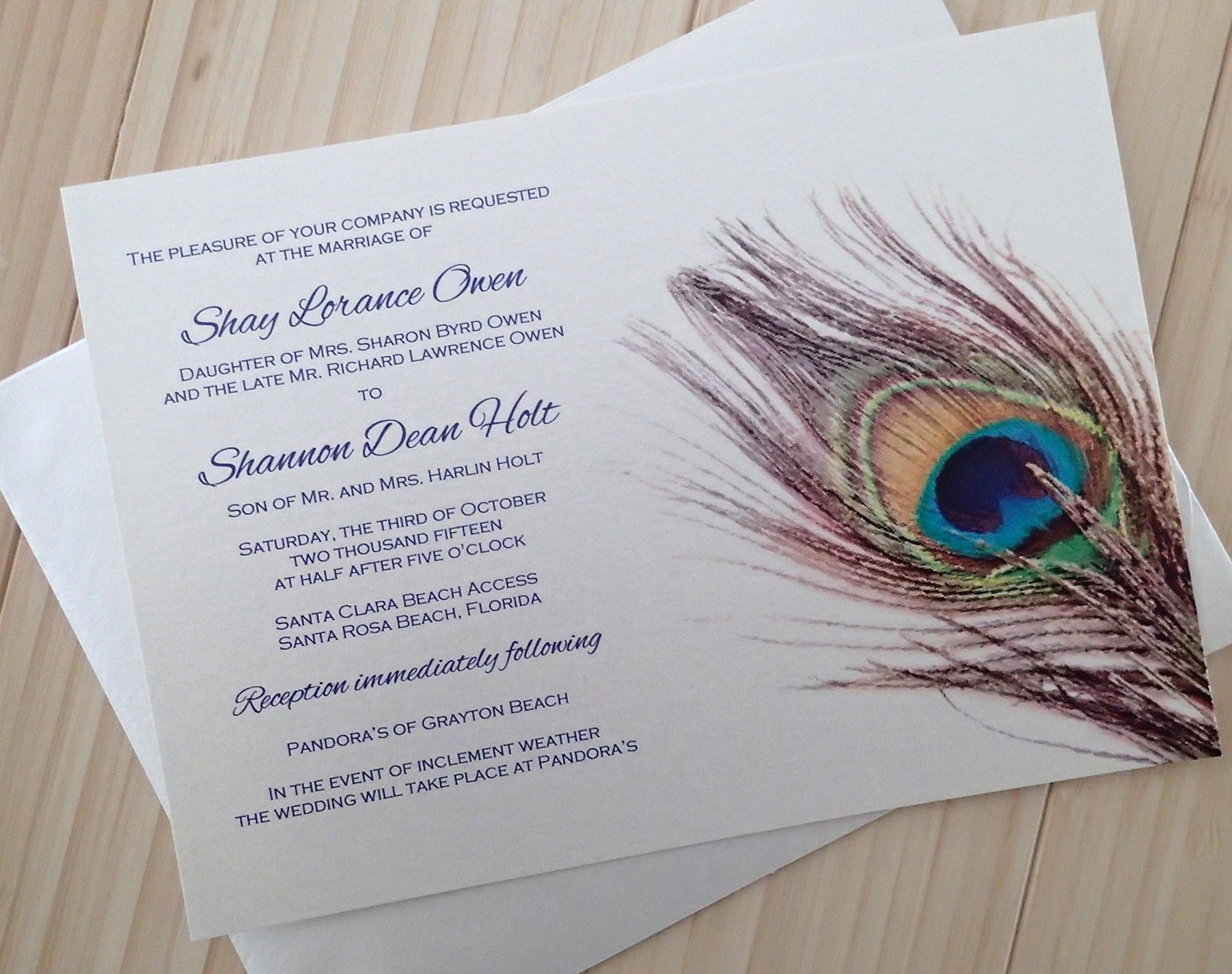Peacock Wedding Invitation