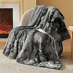Bedsure Heated Blanket Electric Throw - Faux Fur