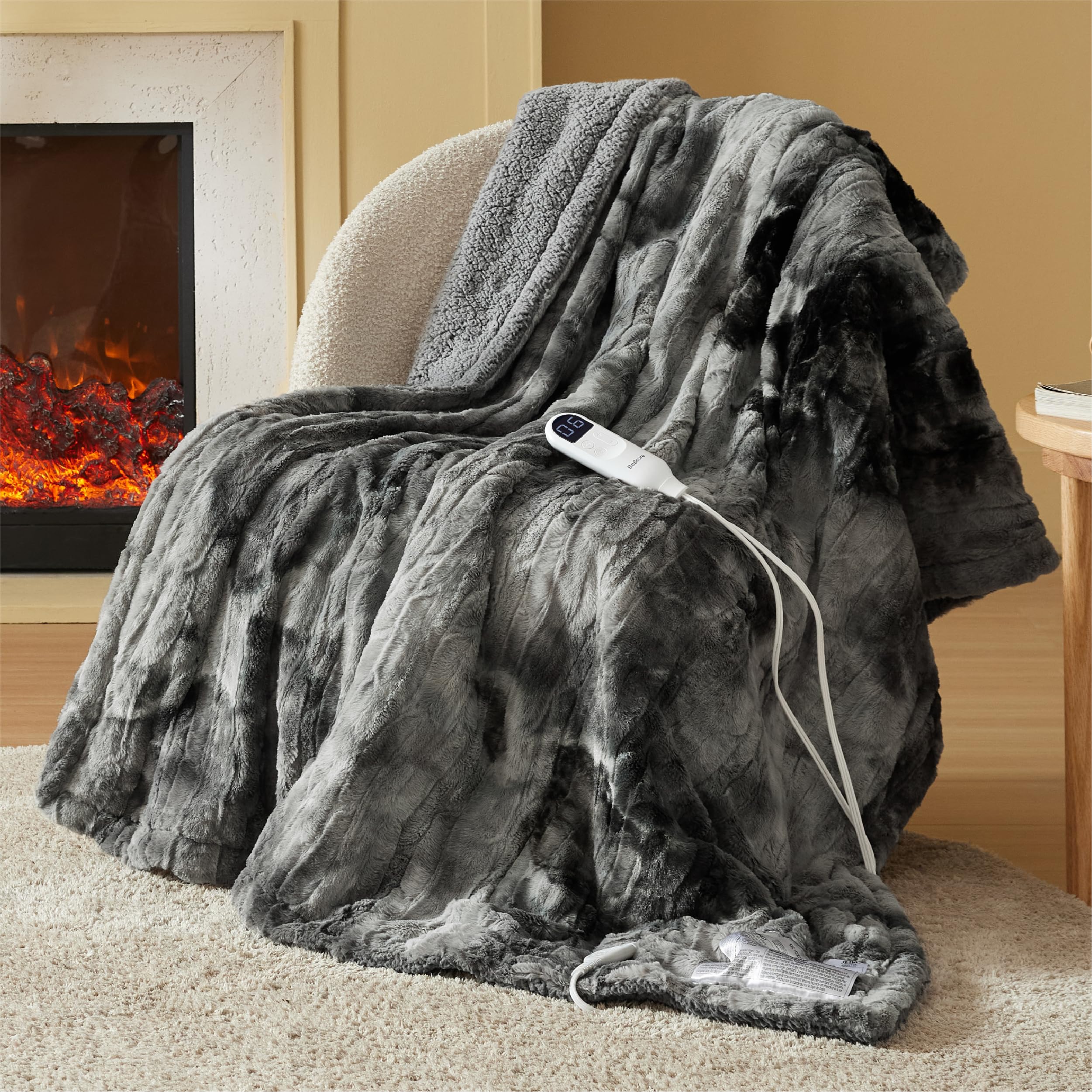 Bedsure Heated Blanket Electric Throw - Faux Fur