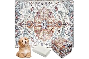 AIHSUMC Washable Pee Pads for Dogs, (2 Pack, 36"x42") Upgrade Reusable Puppy Pads with Non-Slip Rug Pad, Super Thickening Absorbent Leakproof Dog Traning Pads Whelping Pad for Dogs, Doggie(Red-1)