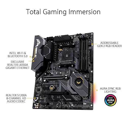 ASUS AM4 TUF Gaming X570-Plus (Wi-Fi) AM4 Zen Ryzen 5000 3rd Gen Ryzen  ATX Motherboard with PCIe Dual
