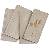 Solino Home Natural Linen Napkins Set of 4 - 100% Pure Linen Cloth Washable Dinner Napkins 20 x 20 Inch for Spring, Easter, Mothers Day - Fete
