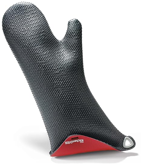 KitchenGrips Double Stitch Inverted BBQ Mitt, Red