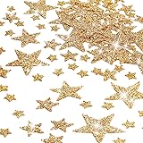 Geosar 120 Pieces 4 Sizes Star Patches Glitter Star