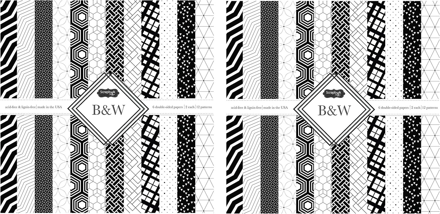 Scrapbook Customs Themed Paper Scrapbook Kit, Black & White