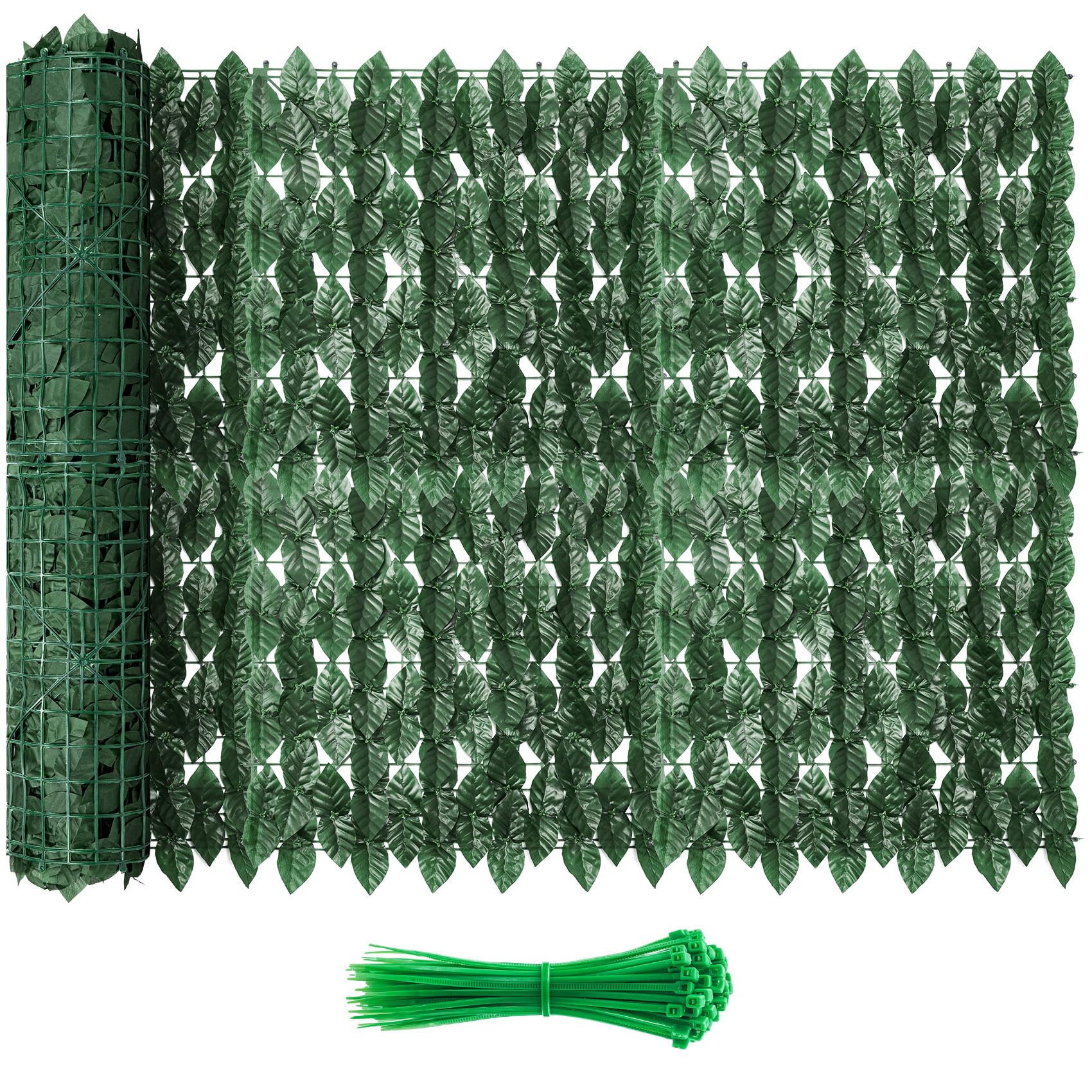 Photo 1 of 120x40 in Artificial Ivy Privacy Fence Screen, Privacy Fence Panels Faux Greenery Backdrop Ivy Leaf Privacy Fence Decorative Fence Privacy Screen Outdoor for Patio, Balcony, Garden, Backyard