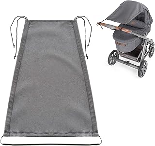 Zamboo Universal Sonnensegel DELUXE für Kinderwagen Babywanne - reißfester Sonnenschutz mit UV Schutz Beschichtung 50+ und Rollo-Funktion - Melange Grau