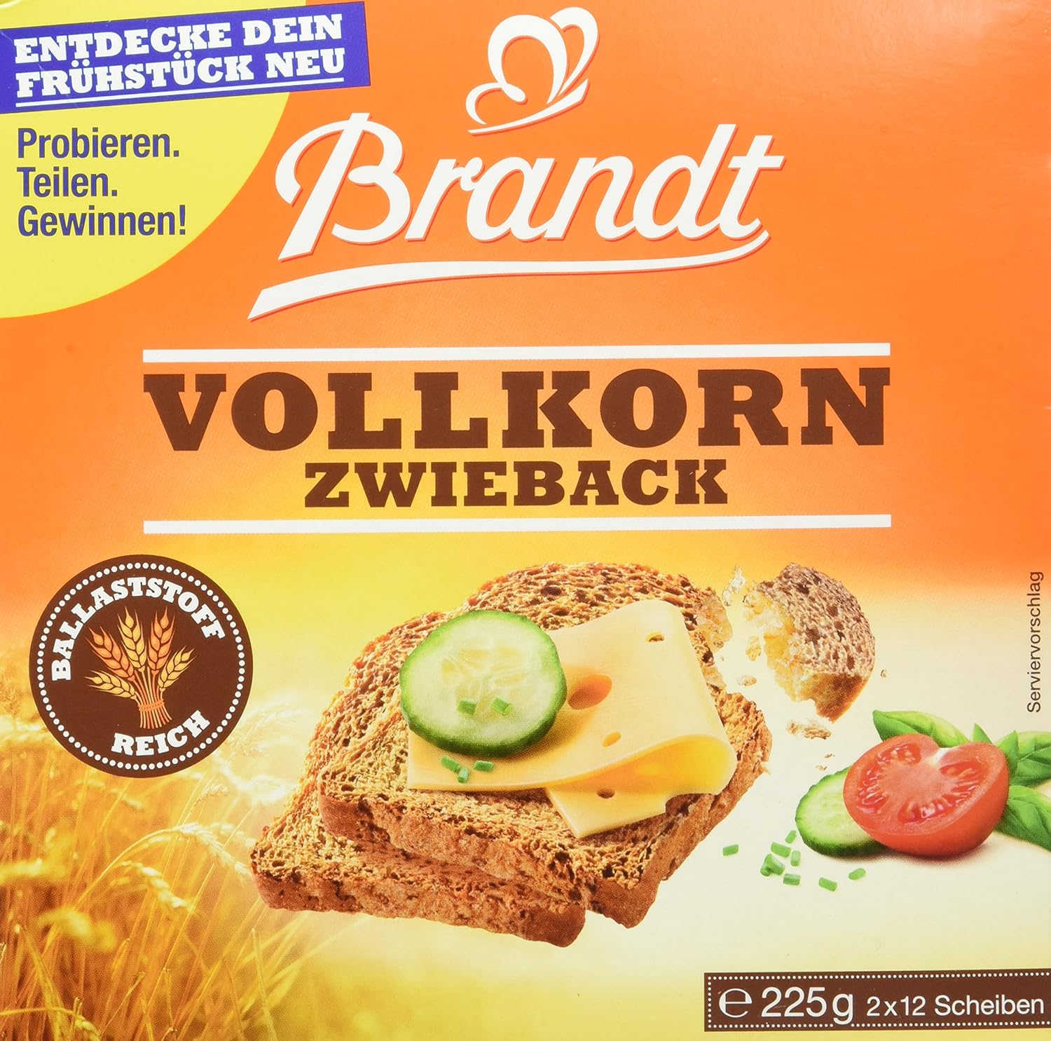 Brandt Vollkorn-Zwieback, 10er Pack (10 x 225 g Packung): Amazon.de: Lebensmittel & Getränke