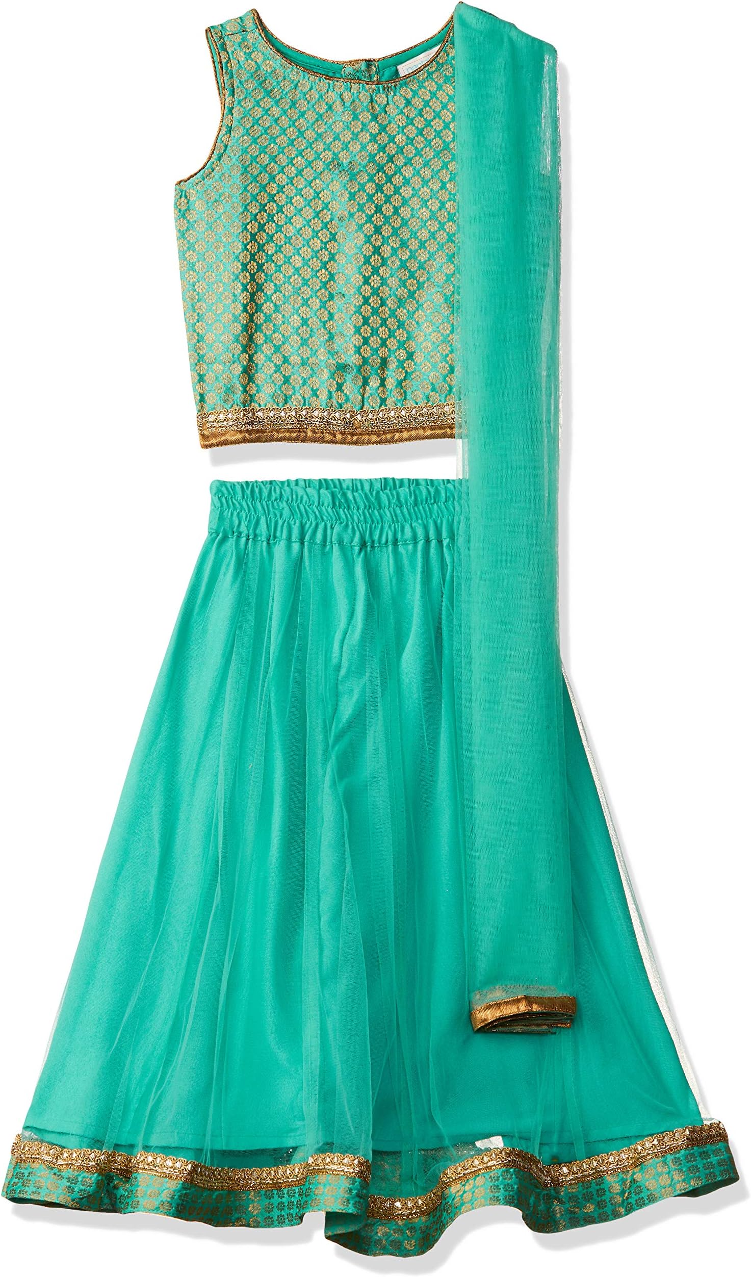Pantaloons Junior Girl's Synthetic Lehenga Choli (110049612_Pastel Blue_11-12 Yrs)