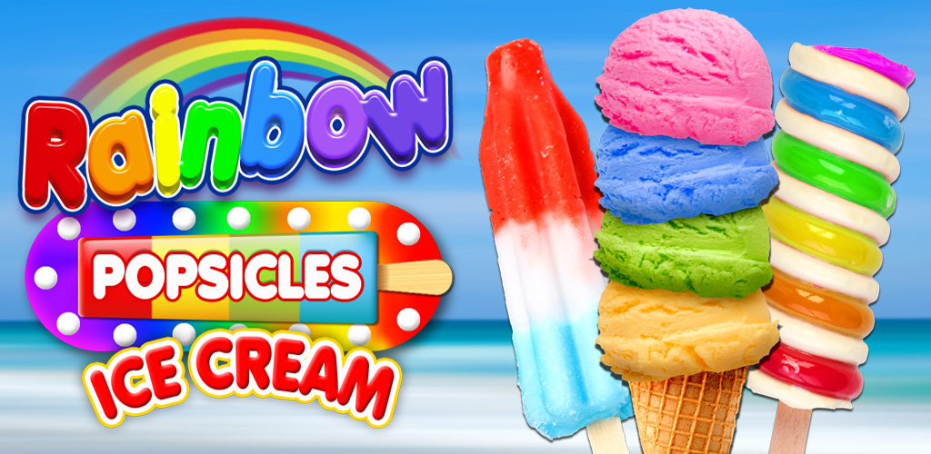 Rainbow Ice Cream & Ice Popsicles Kids Frozen Popsicles