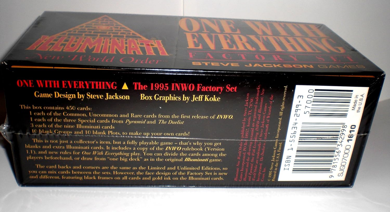 Amazon Com Inwo Ccg Illuminati New World Order One With Everything 1995 Factory Set By Steve Jackson Collectible Card Game Original Version 1 1 March 1995 Factory Set Jackson Steve Toys Games