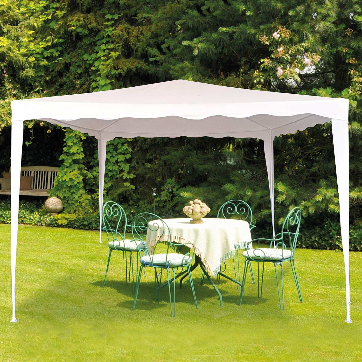 AKTIVE 62186, Removable Gazebo 300 x 300 x 250 cm, White, Outdoor Awnings, Terrace, Beach or Camping, Garden Pergolas - Image 3