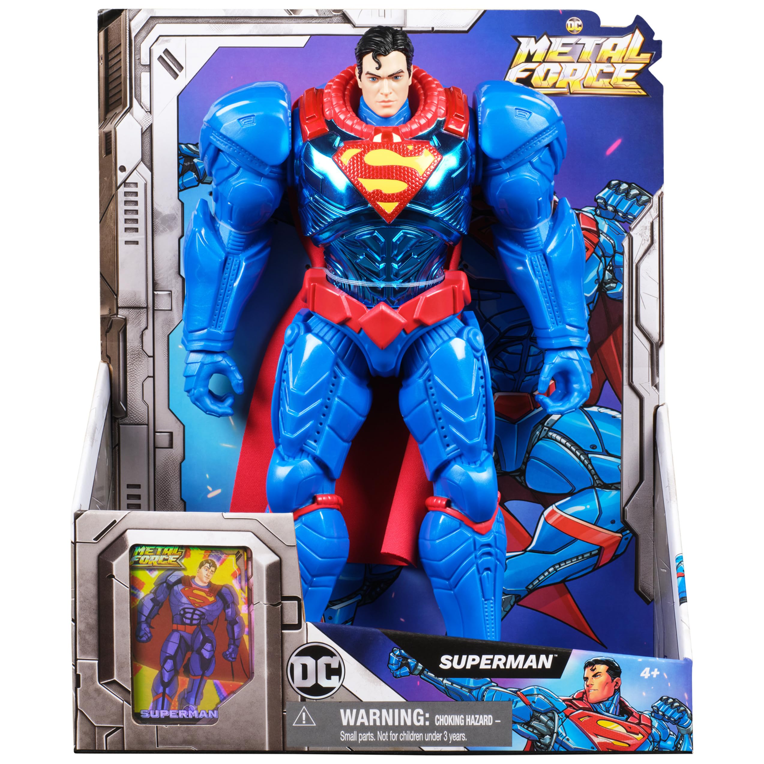 DC Comics, Metal Force Superman Action Figure, 12-Inch Extra Large Super Hero Collectible Kids Toys for Boys and Girls Ages 4 and Up