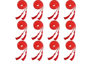 Cagemoga 12 Pieces Graduation Honor Cord Braided Honor Cord with Tassel Graduation Decoration Braided Cords for Graduation Students Grad Days and Graduates Photography (Red)