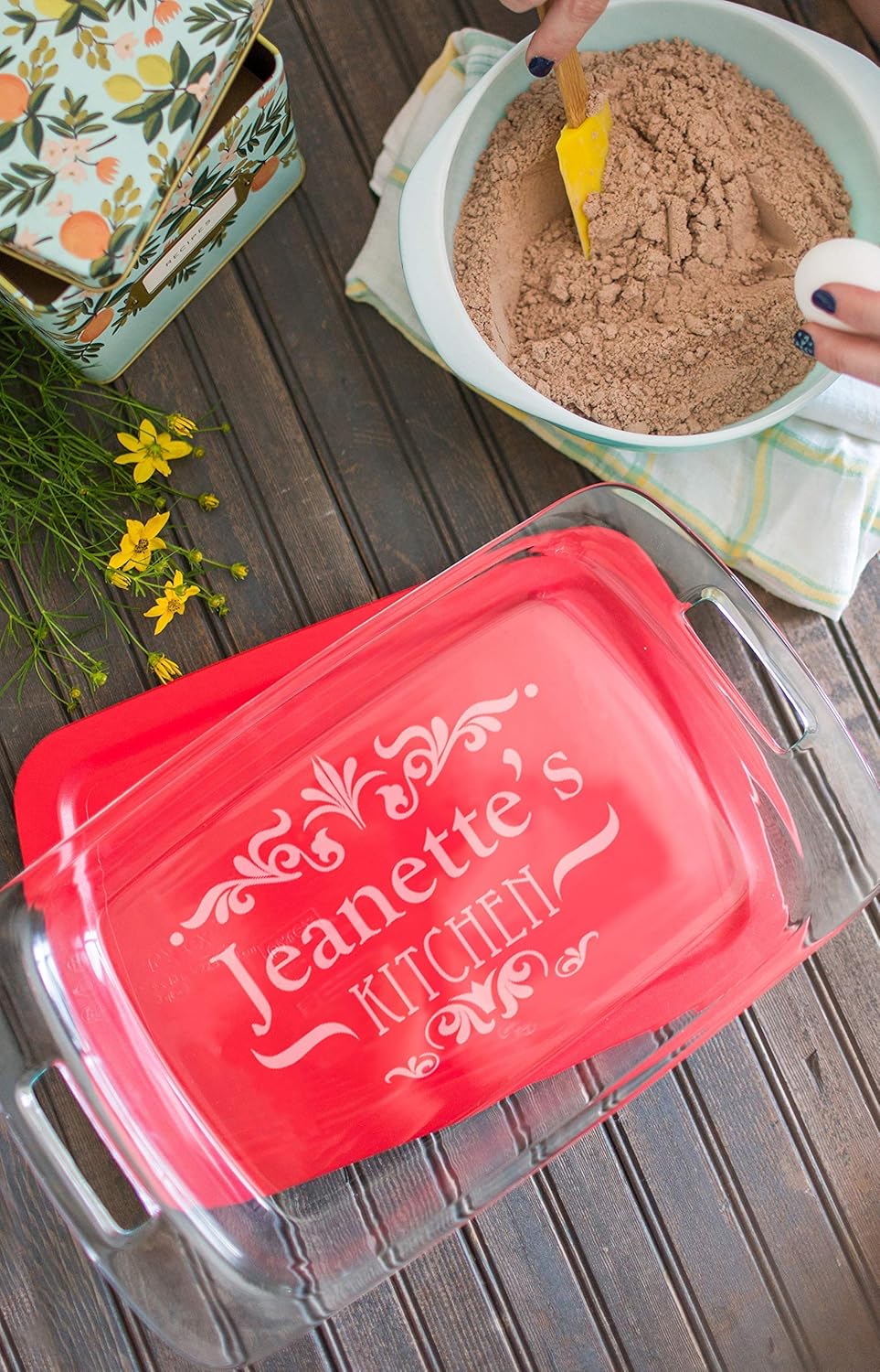 Personalized Engraved Glass Baking Dish with Lid 7x11 Kitchen Kitchen