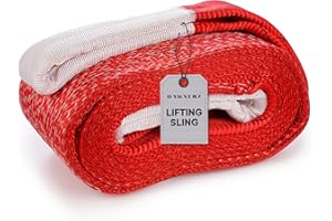 Dawnerz Industrial Lifting Sling 11000 Lbs Vertical WLL 25 ft - Eye and Eye Flat Polyester Web Lifting Sling - Crane Synthetic Strap for Construction, Boat Strap (5.9" x 25')