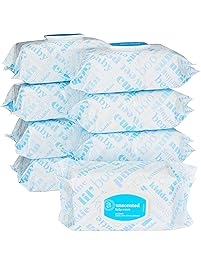 Amazon Elements Baby Wipes, Unscented, 720 Count Flip-Top Packs