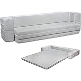 Milliard Daybed Sofa Couch Bed Queen to Twin Folding Mattress (Queen-Twin) Fold Out
