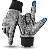 rivmount Lightweight Winter Running Gloves, Touch Screen & Anti-Slip Warm Thermal Glove Liners, Cool Weather Driving Cycling Hiking Biking Walking Sporting for Women Men