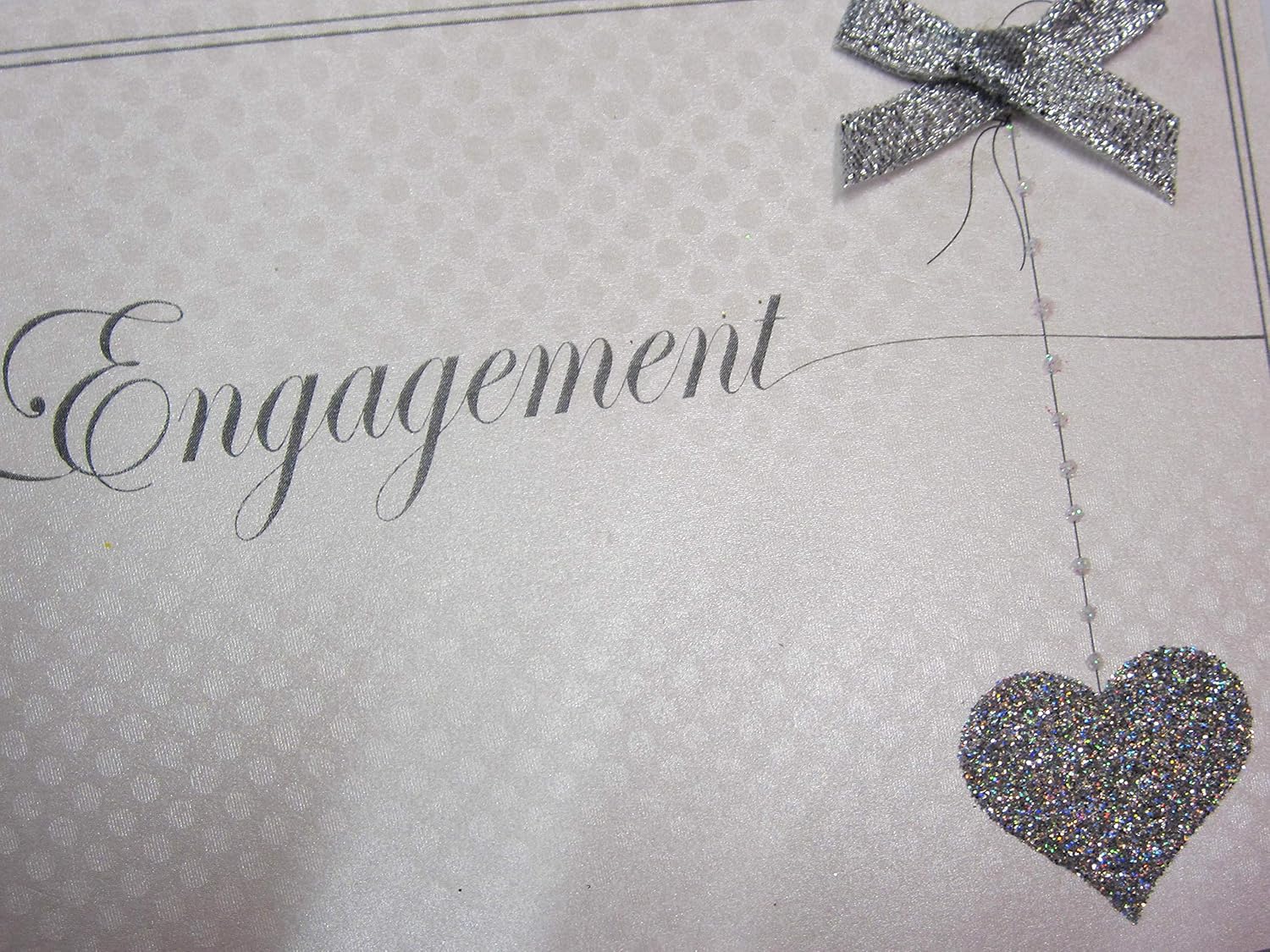 White Cotton Cards Engagement Love Heart Mini Photo Album (LLE-T), White,silver, Medium - Image 3