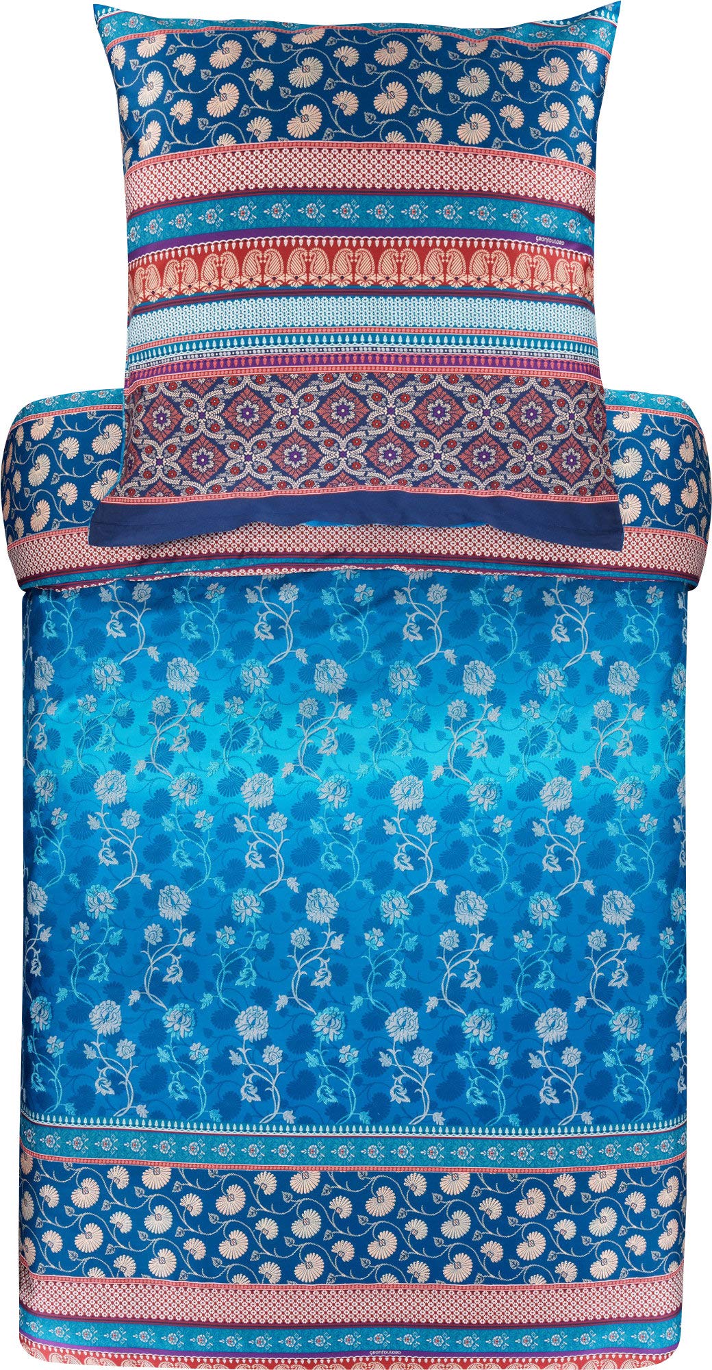 Bassetti Bed Linen Set, Cotton, Blue, 200 x 200