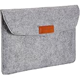 Amazon Basics 11 Inch Felt MacBook Laptop Sleeve Case, Light Grey