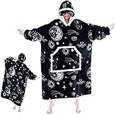 IFNOW Wearable Blanket Hoodie, Oversized Sherpa Fleece Hooded Sweatshirt with Eye Mask for Adult, Gifts for Women Men