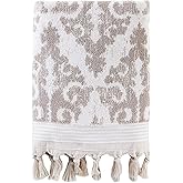 SKL Home Mirage Fringe 100% Turkish Cotton Bath Towel, Taupe 54.00" x 28.00"
