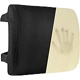 Healthy Spirit Memory Foam Lumbar Support Back Cushion | Back Support for Office Chair Car | Lumbar Support Pillow, Black, 1 