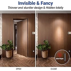 Upgraded Invisible Door Hinges 2 Black-6 inch 3 Way